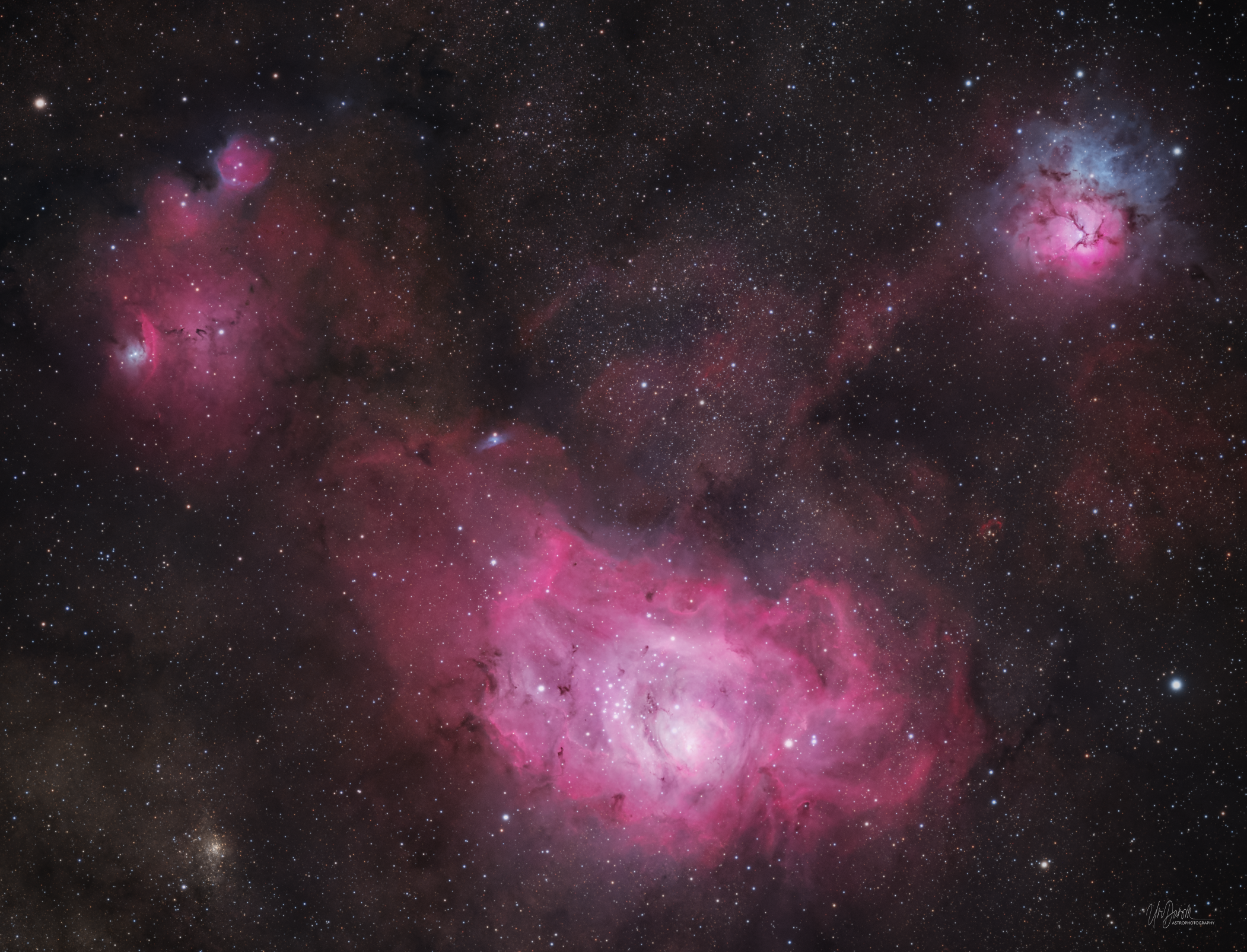 The Lagoon and Trifid Nebulae